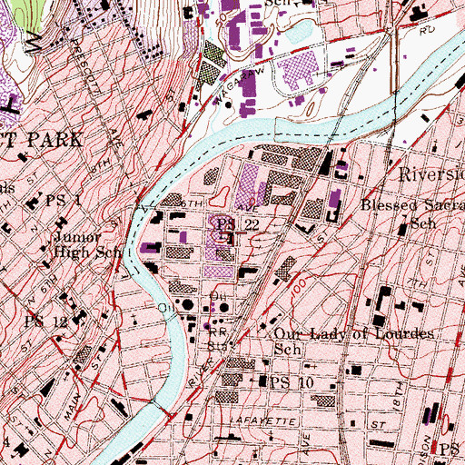 Topographic Map of Public School 22, NJ