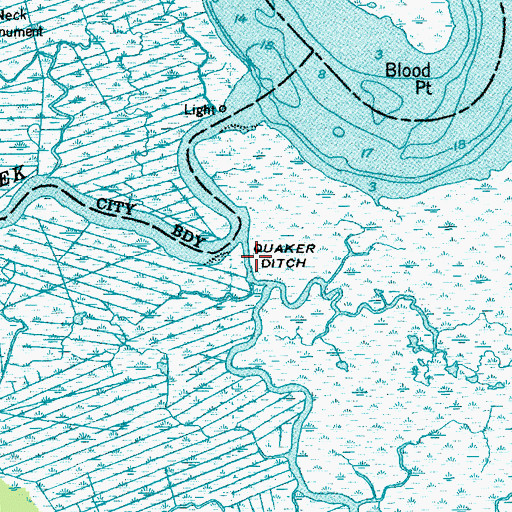 Topographic Map of Quaker Ditch, NJ