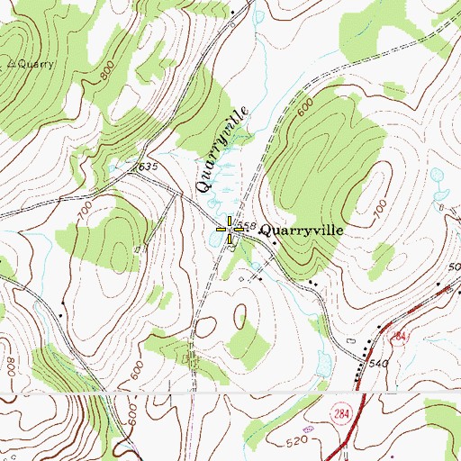 Topographic Map of Quarryville, NJ