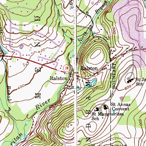 Topographic Map of Ralston, NJ
