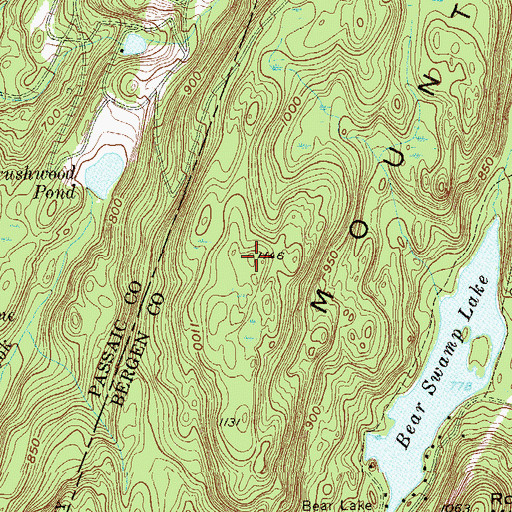 Topographic Map of Ramapo Mountains, NJ