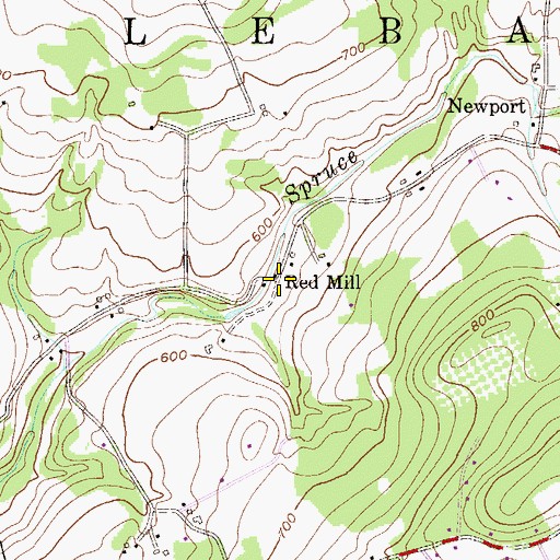 Topographic Map of Red Mill, NJ