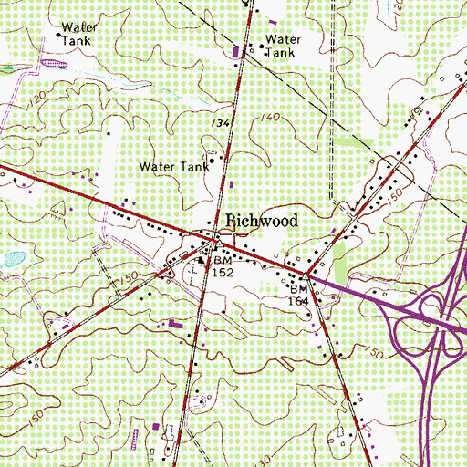 Topographic Map of Richwood, NJ