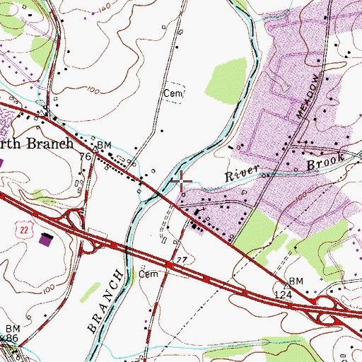 Topographic Map of River Brook, NJ