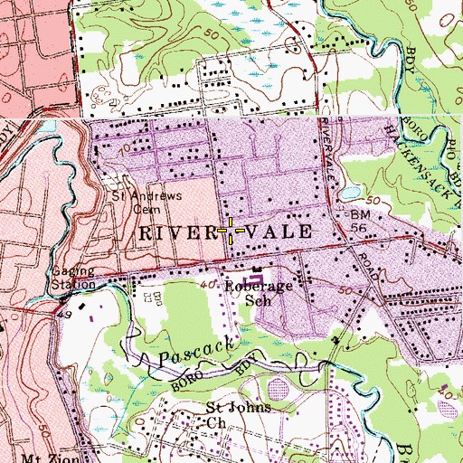 Topographic Map of River Vale, NJ
