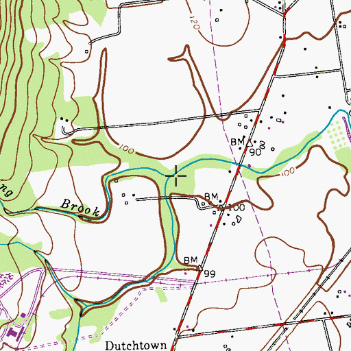 Topographic Map of Roaring Brook, NJ