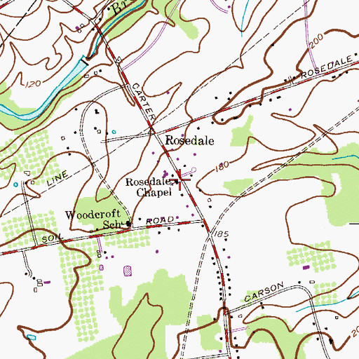 Topographic Map of Rosedale Chapel (historical), NJ