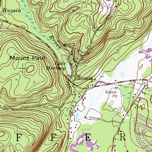 Topographic Map of Russia, NJ