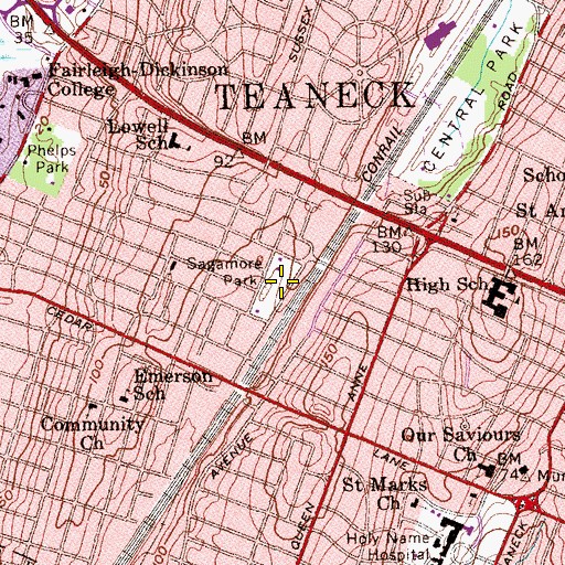 Topographic Map of Sagamore Park, NJ