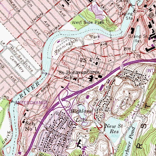 Topographic Map of Saint Bonaventures School (historical), NJ