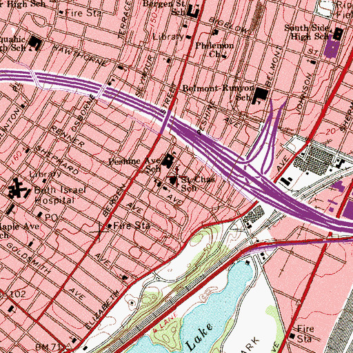 Topographic Map of Saint Charles Borromen School, NJ