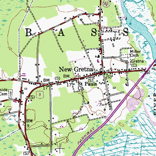 Topographic Map of Saint Pauls Methodist Church, NJ
