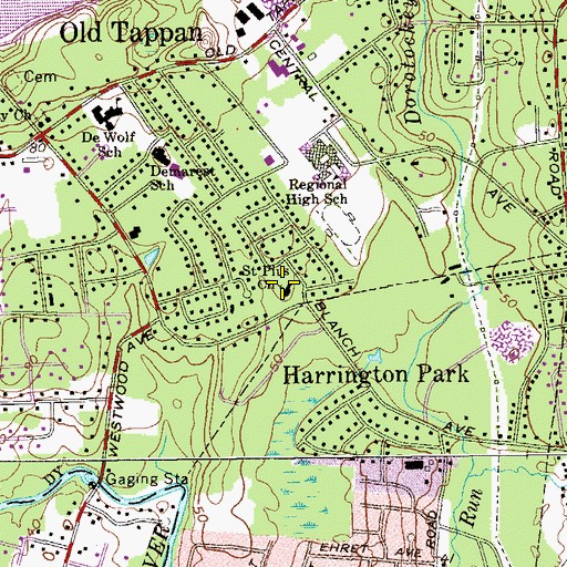 Topographic Map of Saint Pius X Church, NJ