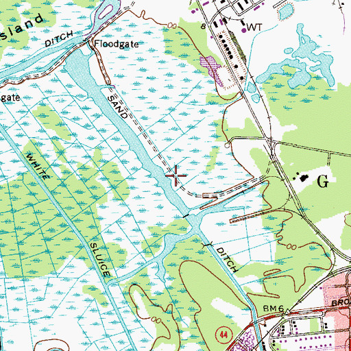 Topographic Map of Sand Ditch, NJ