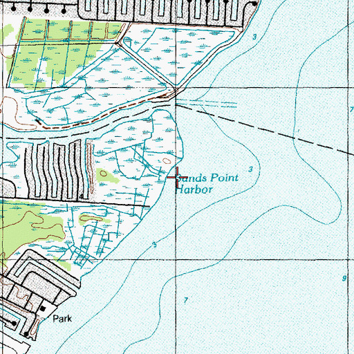 Topographic Map of Sands Point Harbor, NJ