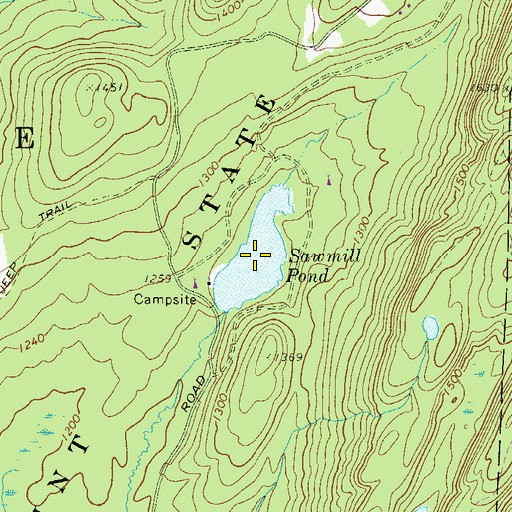 Topographic Map of Sawmill Pond, NJ