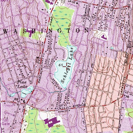 Topographic Map of Schlegel Lake, NJ