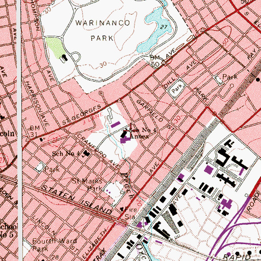 Topographic Map of Number 4 Elementary School, NJ