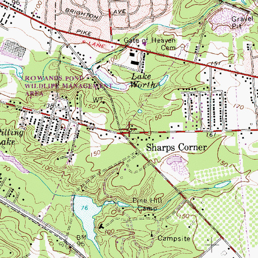 Topographic Map of Sharps Corner, NJ