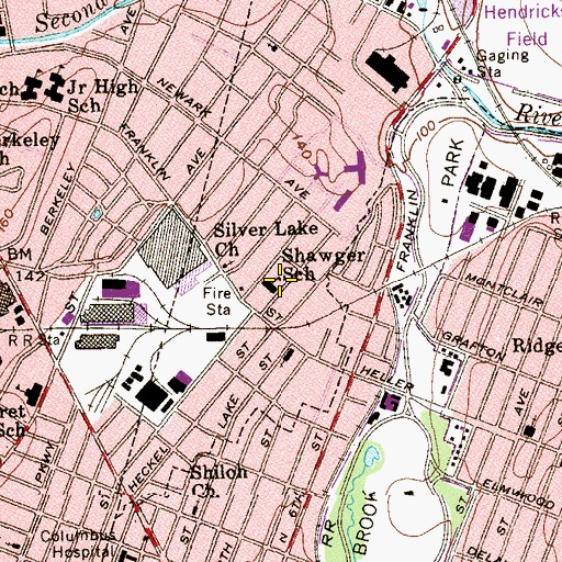Topographic Map of Number 4 Elementary School, NJ