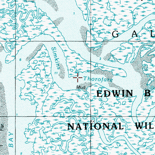 Topographic Map of Simkins Thorofare, NJ