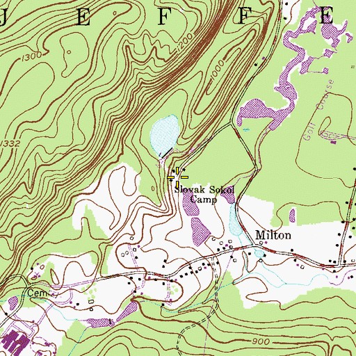 Topographic Map of Slovak Sokol Camp, NJ