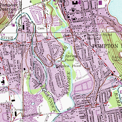 Topographic Map of Spring Pond, NJ