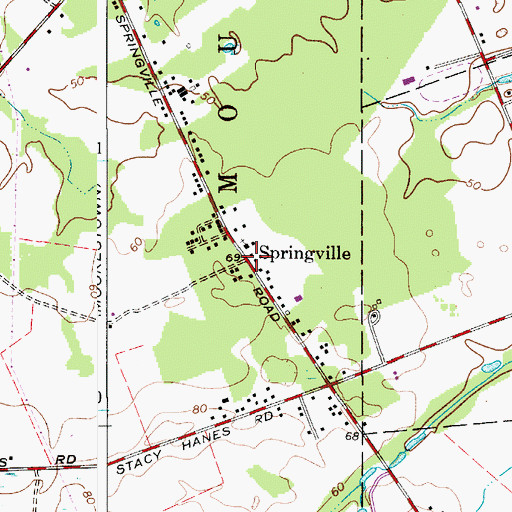 Topographic Map of Springville, NJ