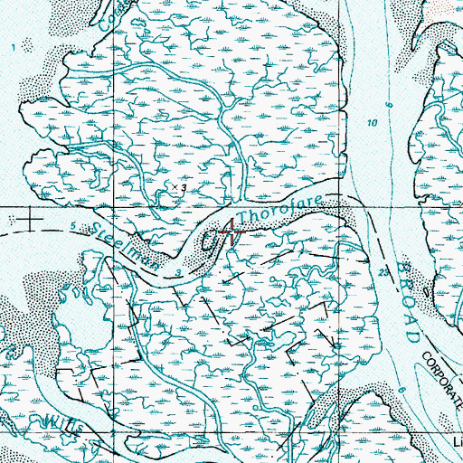 Topographic Map of Steelman Thorofare, NJ