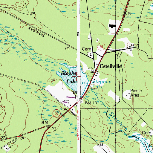 Topographic Map of Stephen Lake, NJ