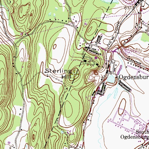 Topographic Map of Sterling Hill, NJ