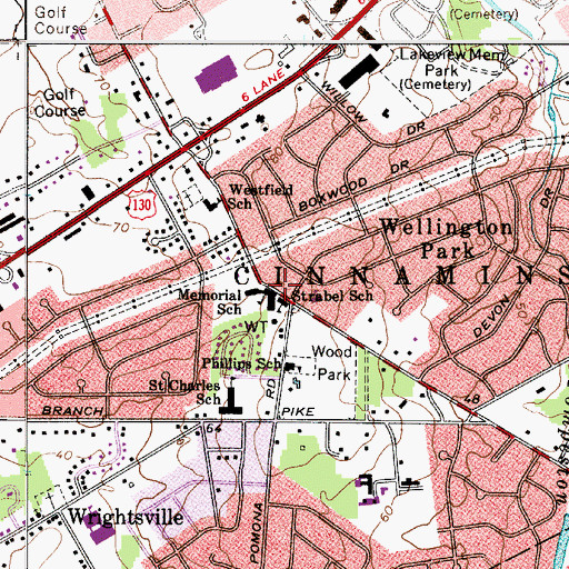 Topographic Map of Strabel School, NJ