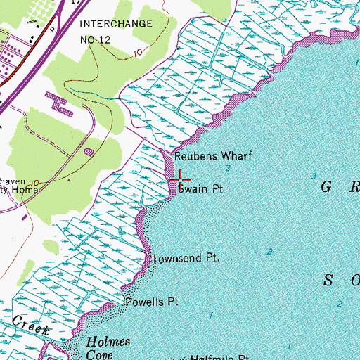 Topographic Map of Swain Point, NJ