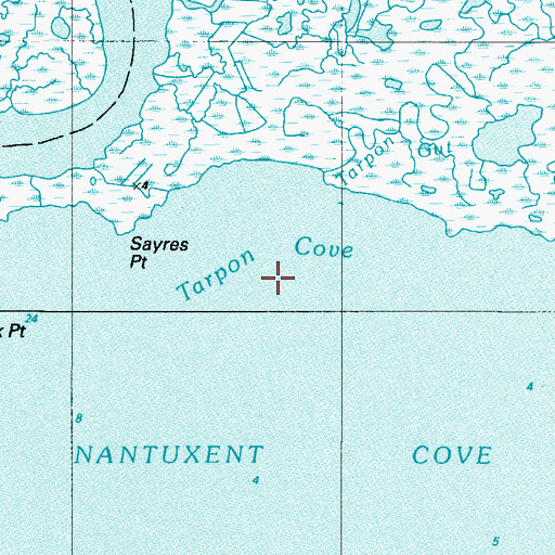 Topographic Map of Tarpon Cove, NJ