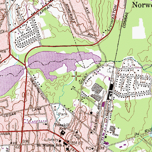 Topographic Map of Tenakill Brook, NJ