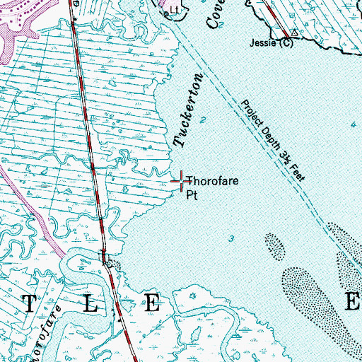 Topographic Map of Thorofare Point, NJ