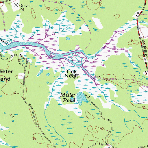 Topographic Map of Tick Neck, NJ