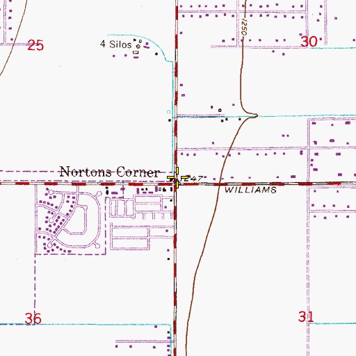 Topographic Map of Nortons Corner, AZ