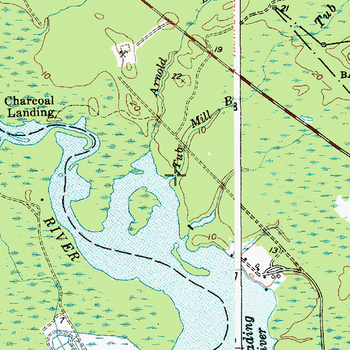 Topographic Map of Tub Mill Branch, NJ