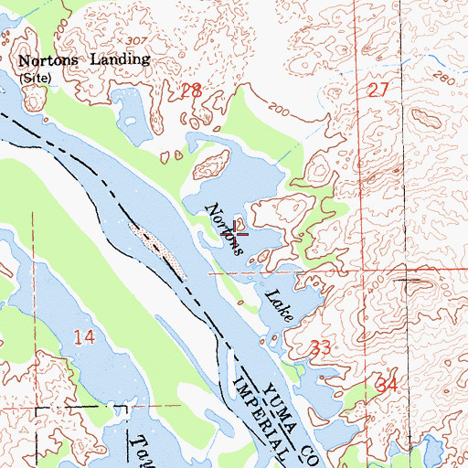 Topographic Map of Nortons Lake, AZ