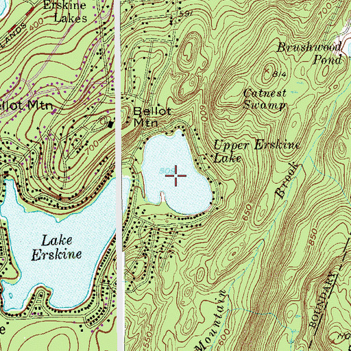 Topographic Map of Upper Erskine Lake, NJ