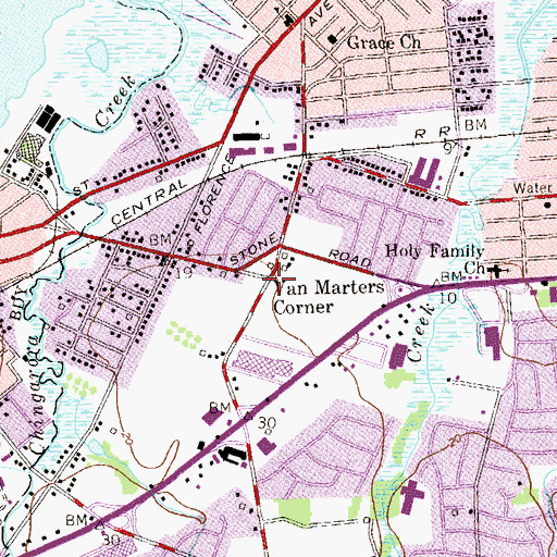 Topographic Map of Van Marters Corner, NJ