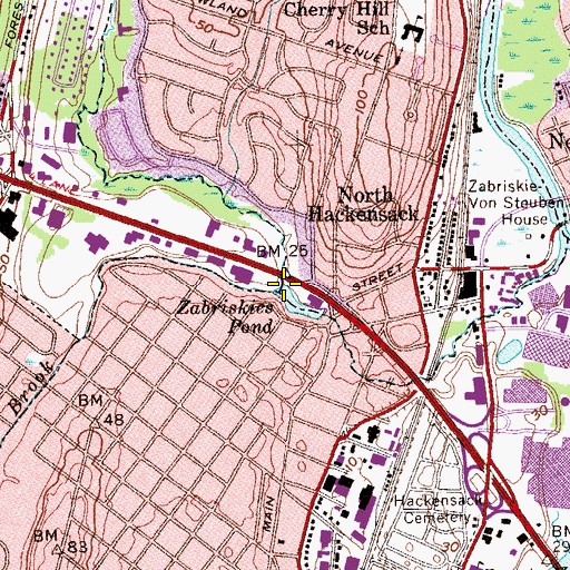Topographic Map of Van Saun Mill Brook, NJ