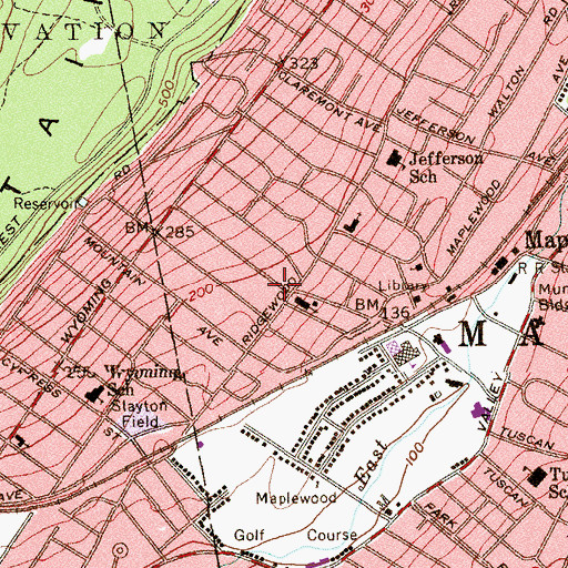 Topographic Map of Vauxhall, NJ