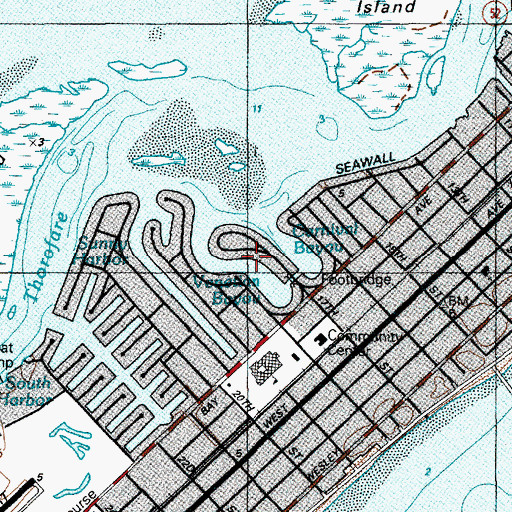 Topographic Map of Venetian Bayou, NJ
