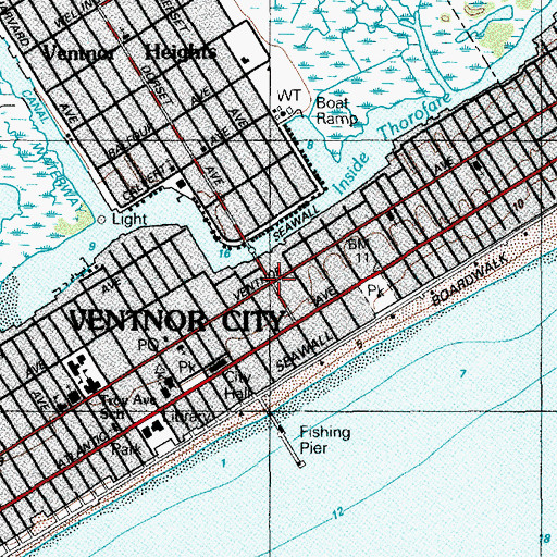 Topographic Map of Ventnor City, NJ
