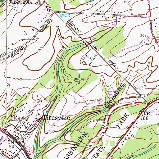 Topographic Map of Washington Crossing State Park, NJ