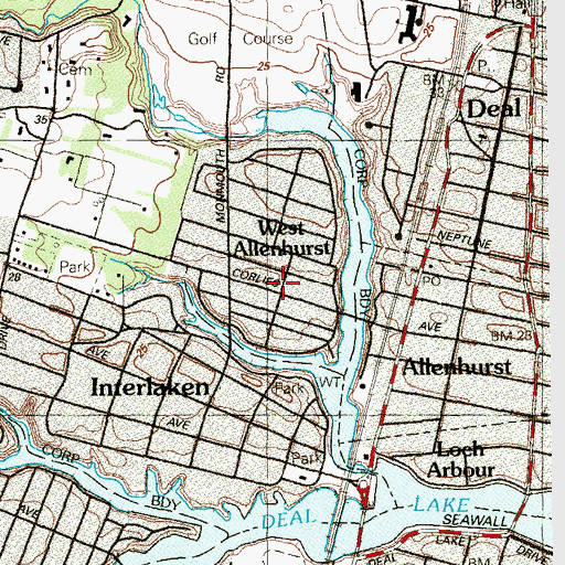 Topographic Map of West Allenhurst, NJ