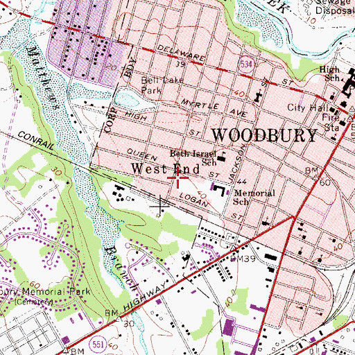 Topographic Map of West End, NJ