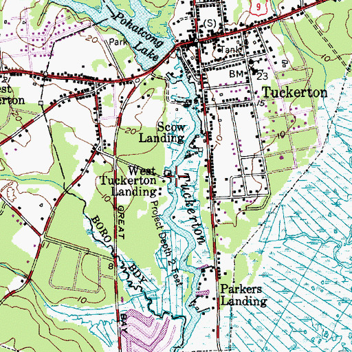Topographic Map of West Tuckerton Landing, NJ